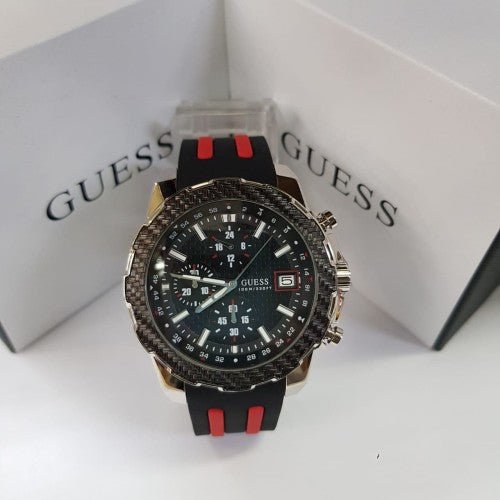  Shop Authentic Guess Octane Chronograph Black Dial Two Tone Silicone Strap Watch For Men - W1047G1 - Luxxuri