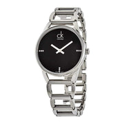  Shop Authentic Calvin Klein Stately Black Dial Silver Steel Strap Watch for Women - K3G2312S - Luxxuri