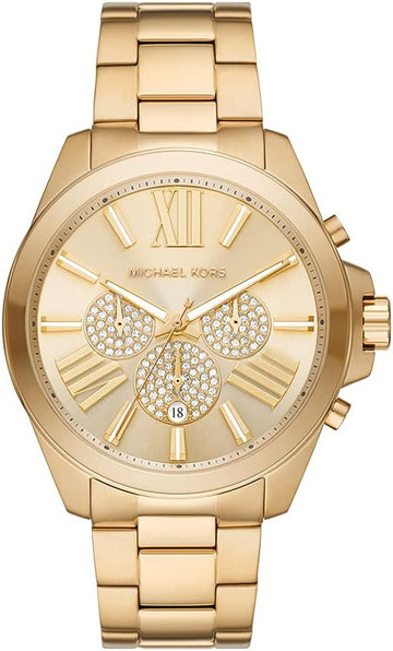  Shop Authentic Michael Kors Wren Chronograph Gold Dial Gold Steel Strap Watch For Men - MK8928 - Luxxuri