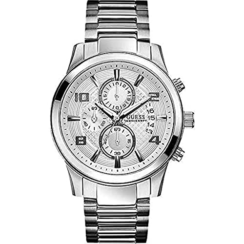  Shop Authentic Guess Exec Quartz Silver Dial Silver Steel Strap Watch for Men - W0075G3 - Luxxuri