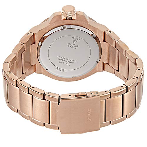  Shop Authentic Guess Rigor Multi Function Black Dial Rose Gold Steel Strap Watch For Men - W0218G3 - Luxxuri