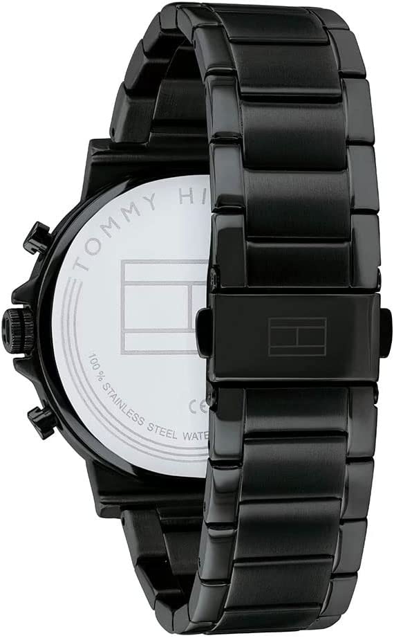  Shop Authentic Tommy Hilfiger Daniel Black Dial Black Steel Strap Watch for Men - 1710414 - Luxxuri