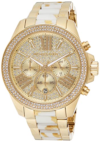  Shop Authentic Michael Kors Wren Diamonds Gold Dial Two Tone Steel Strap Watch for Women - MK6157 - Luxxuri