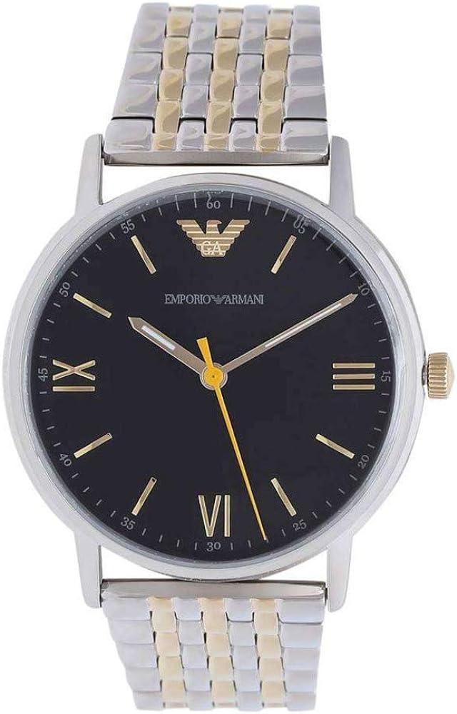  Shop Authentic Emporio Armani Kappa Quartz Black Dial Two Tone Mesh Bracelet Watch For Men - AR11228 - Luxxuri