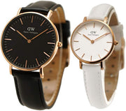  Shop Authentic Daniel Wellington Classic Sheffield Black Dial Black Leather Strap Watch For Women - DW00100139 - Luxxuri