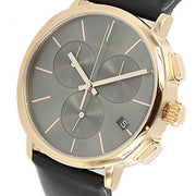  Shop Authentic Calvin Klein Posh Grey Dial Black Leather Strap Watch for Men - K8Q376C3 - Luxxuri