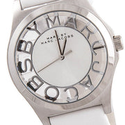  Shop Authentic Marc Jacobs Henry Skeleton White Dial White Leather Strap Watch for Women - MBM1241 - Luxxuri