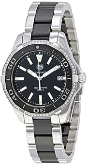  Shop Authentic Tag Heuer Aquaracer Quartz Diamonds Black Dial Two Tone Steel Strap Watch for Women - WAY131G.BA0913 - Luxxuri