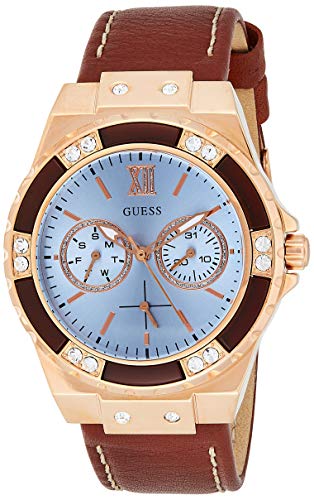  Shop Authentic Guess Limelight Quartz White Dial Brown Leather Strap Watch For Women - W0775L7 - Luxxuri