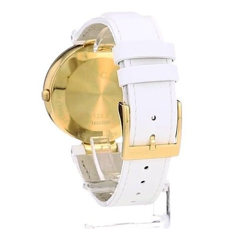  Shop Authentic Gucci G Interlocking White Dial White Leather Strap Watch For Women - YA133327 - Luxxuri