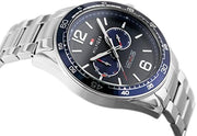  Shop Authentic Tommy Hilfiger Erik Chronograph Blue Dial Silver Steel Strap Watch for Men - 1791366 - Luxxuri