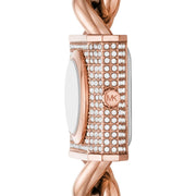  Shop Authentic Michael Kors Chain Lock Three-Hand Rose Gold Dial Rose Gold Steel Strap Watch for Women - MK4827 - Luxxuri