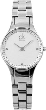  Shop Authentic Calvin Klein Simplicity White Dial Silver Steel Strap Watch for Women - K4323101 - Luxxuri