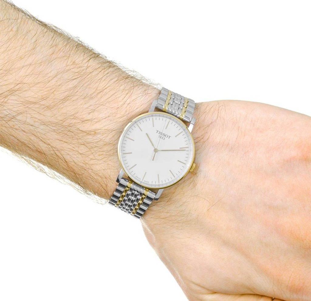  Shop Authentic Tissot Everytime Medium White Dial Two Tone Mesh Bracelet Watch For Men - T109.410.22.031.00 - Luxxuri