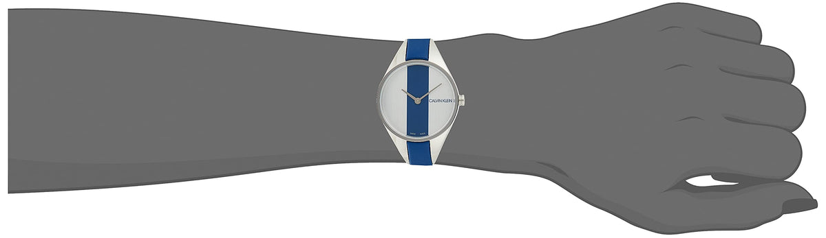  Shop Authentic Calvin Klein Rebel Blue Silver Dial Blue Leather Strap Watch for Women - K8P231V6 - Luxxuri