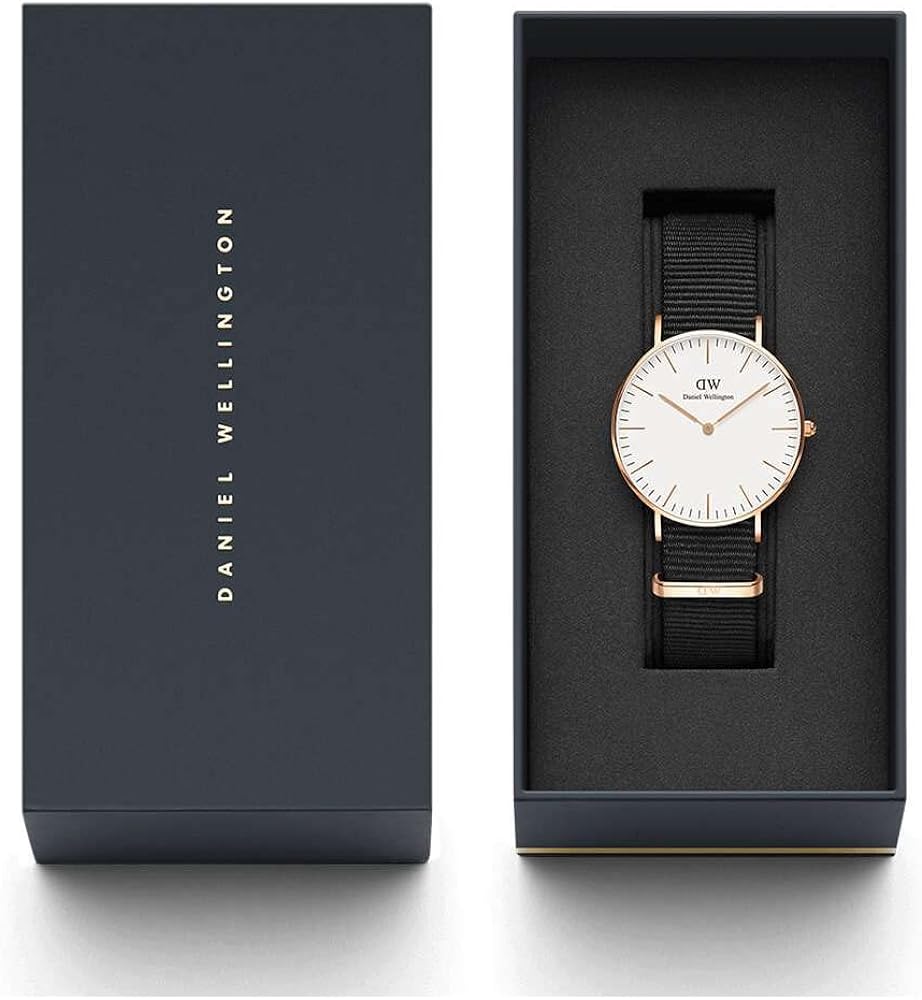  Shop Authentic Daniel Wellington Classic Cornwall White Dial Black Nylon Strap Watch For Women - DW00100259 - Luxxuri