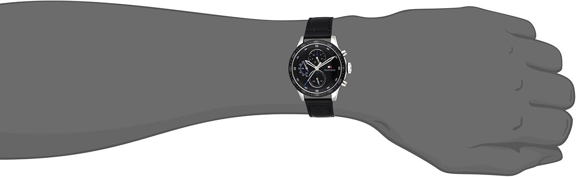  Shop Authentic Tommy Hilfiger Trent Chronograph Quartz Black Dial Black Leather Strap Watch For Men - 1791810 - Luxxuri