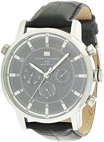  Shop Authentic Tommy Hilfiger Harrison Chronograph Black Dial Black Leather Strap Watch for Men - 1790875 - Luxxuri