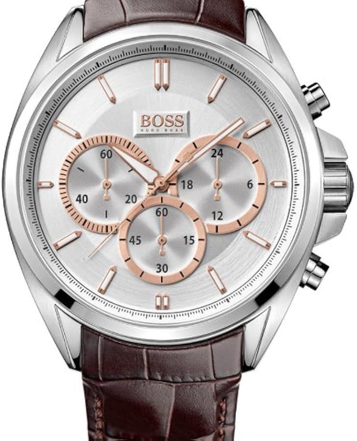  Shop Authentic Hugo Boss Driver Chronograph Silver Dial Brown Leather Strap Watch For Men - 1512881 - Luxxuri