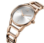  Shop Authentic Calvin Klein Stately White Dial Rose Gold Steel Strap Watch for Women - K3G23626 - Luxxuri