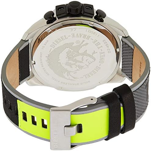  Shop Authentic Diesel Mega Chief Quartz Black Dial Grey Leather Strap Watch For Men - DZ4523 - Luxxuri