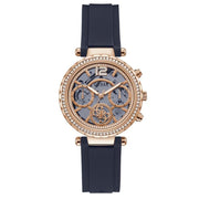  Shop Authentic Guess Solistice Diamonds Roe Gold Dial Black Rubber Strap Watch for Women - GW0484L2 - Luxxuri