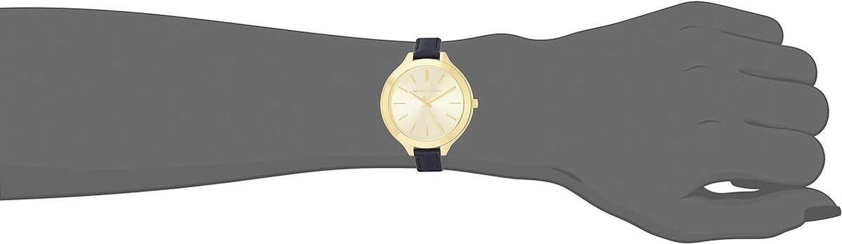  Shop Authentic Michael Kors Runway Quartz Gold Dial Blue Leather Strap Watch For Women - MK2285 - Luxxuri