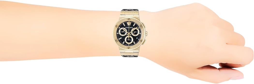  Shop Authentic Versace Greca Chronograph Black Dial Brown Leather Strap Watch For Men - VEZ900621 - Luxxuri