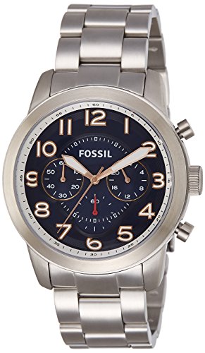  Shop Authentic Fossil Pilot 54 Chronograph Navy Blue Dial Silver Steel Strap Watch for Men - FS5203 - Luxxuri