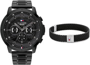  Shop Authentic Tommy Hilfiger Classic Chronograph Black Dial Black Steel Strap Watch For Men - 1710494 - Luxxuri
