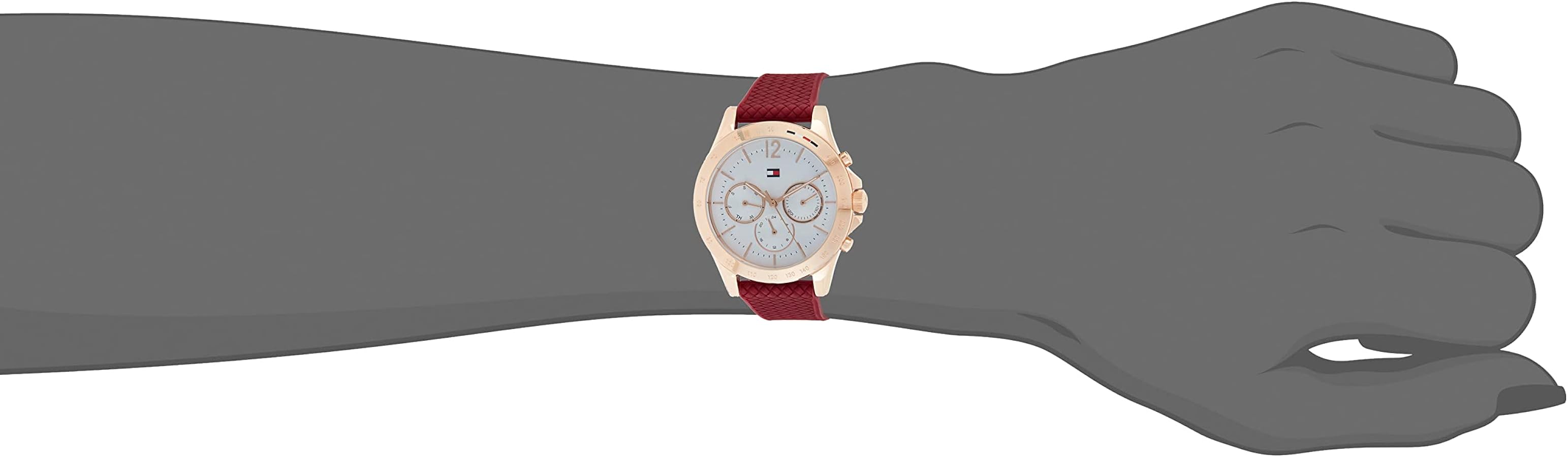  Shop Authentic Tommy Hilfiger Haven Quartz White Dial Red Rubber Strap Watch For Women - 1782200 - Luxxuri