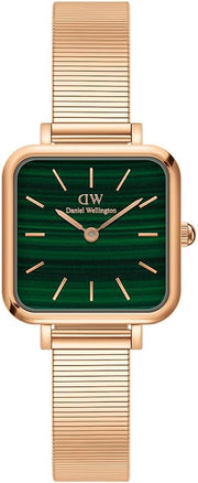  Shop Authentic Daniel Wellington Quadro Studio Green Dial Rose Gold Mesh Strap Watch For Women - DW00100520 - Luxxuri