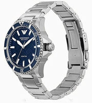  Shop Authentic Emporio Armani Meccanico Automatic Blue Dial Silver Steel Strap Watch For Men - AR60059 - Luxxuri