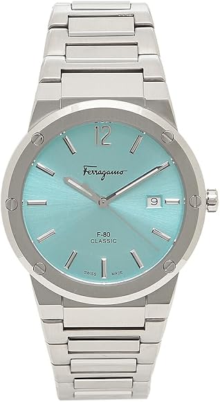  Shop Authentic Salvatore Ferragamo F-80 Classic Tiffany Blue Dial Silver Steel Strap Watch for Men - SFDT02323 - Luxxuri