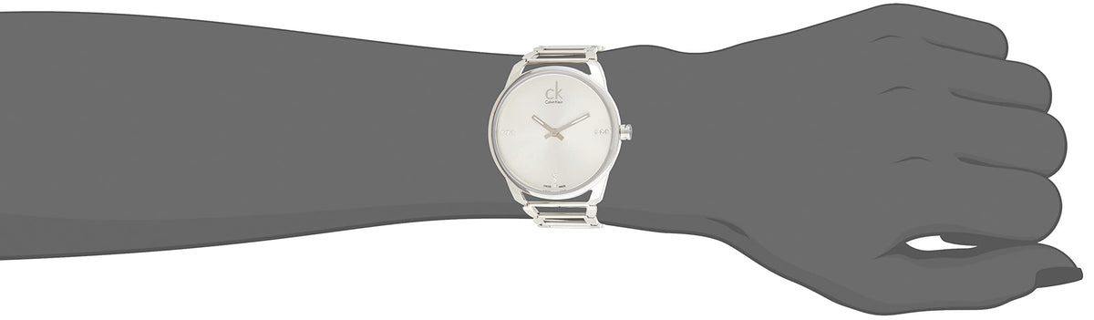  Shop Authentic Calvin Klein Stately Silver Dial Silver Steel Strap Watch for Women - K3G2312W - Luxxuri