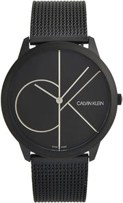  Shop Authentic Calvin Klein Minimal Black Dial Black Mesh Bracelet Watch for Men - K3M5145X - Luxxuri