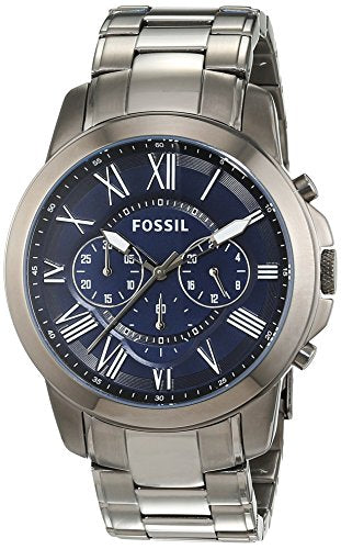  Shop Authentic Fossil Grant Chronograph Blue Dial Grey Steel Strap Watch for Men - FS4831 - Luxxuri