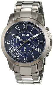  Shop Authentic Fossil Grant Chronograph Blue Dial Grey Steel Strap Watch for Men - FS4831 - Luxxuri