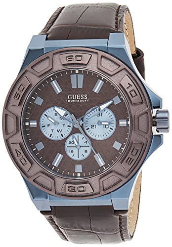  Shop Authentic Guess Force Quartz Brown Dial Brown Leather Strap Watch For Men - W0674G5 - Luxxuri