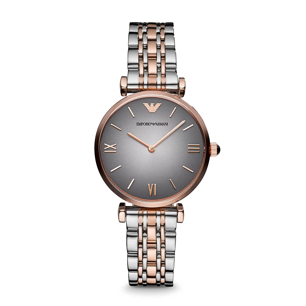  Shop Authentic Emporio Armani Gianni T Bar Grey Dial Two Tone Stainless Steel Watch For Women - AR1725 - Luxxuri
