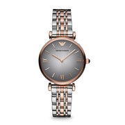  Shop Authentic Emporio Armani Gianni T Bar Grey Dial Two Tone Stainless Steel Watch For Women - AR1725 - Luxxuri