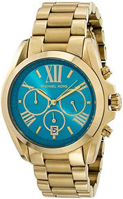  Shop Authentic Michael Kors Bradshaw Chronograph Blue Dial Gold Steel Strap Watch For Women - MK5975 - Luxxuri