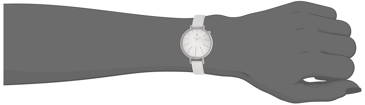  Shop Authentic Calvin Klein Equal White Dial White Leather Strap Watch for Women - K3E231L6 - Luxxuri