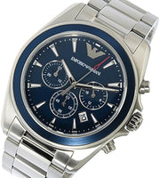  Shop Authentic Emporio Armani Sportivo Chronograph Blue Dial Silver Steel Strap Watch For Men - AR6091 - Luxxuri