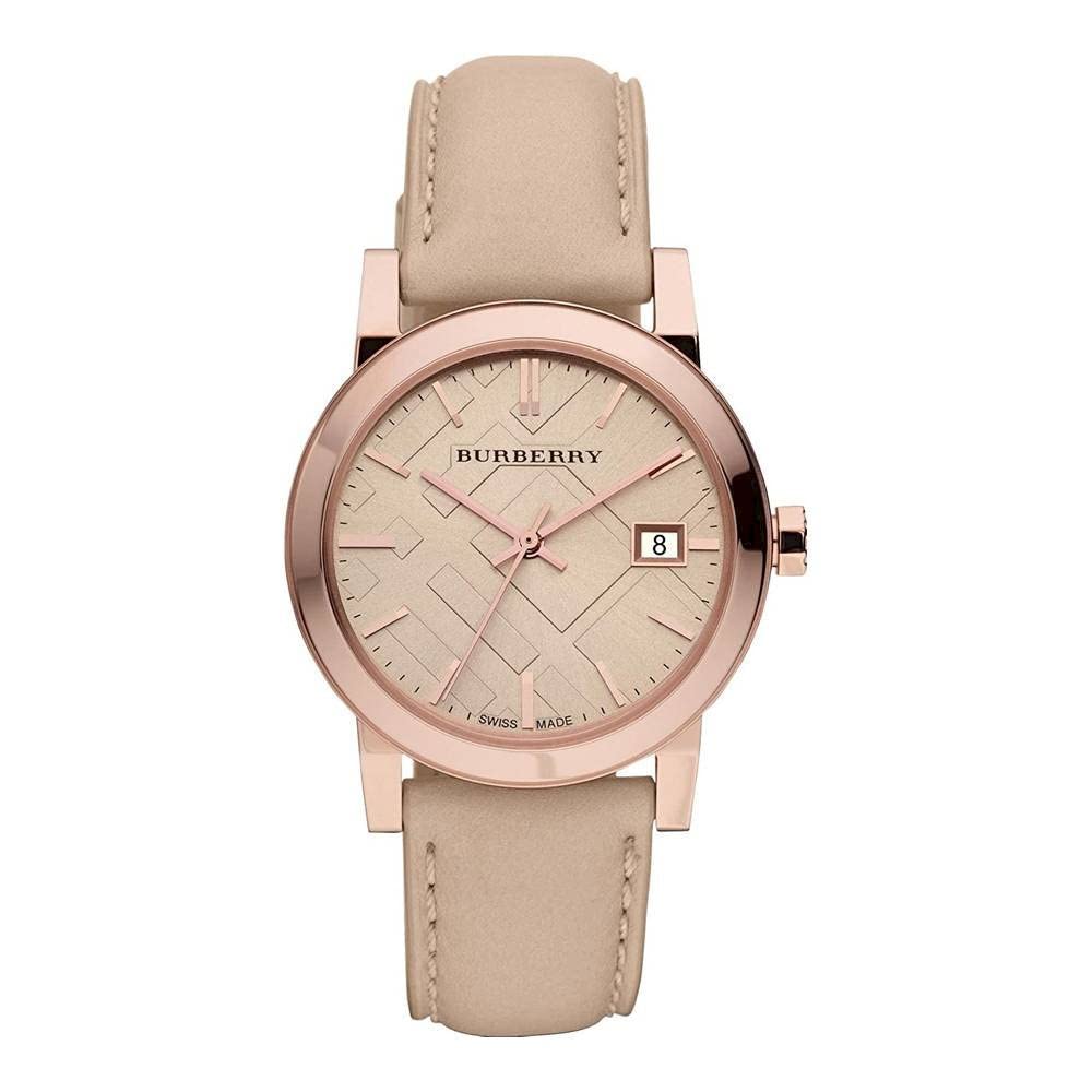  Shop Authentic Burberry The City Beige Dial Brown Leather Strap Watch for Women - BU9014 - Luxxuri