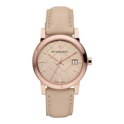  Shop Authentic Burberry The City Beige Dial Brown Leather Strap Watch for Women - BU9014 - Luxxuri