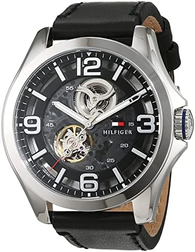  Shop Authentic Tommy Hilfiger Bruce Analog Black Dial Black Leather Strap Watch for Men - 1791279 - Luxxuri