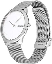  Shop Authentic Calvin Klein Minimal Silver Dial Silver Mesh Bracelet Watch for Men - K3M2112Z - Luxxuri