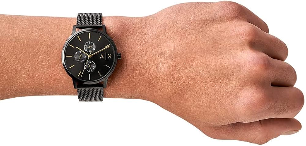  Shop Authentic Armani Exchange Cayde Chronograph Black Dial Black Mesh Strap Watch For Men - AX2716 - Luxxuri