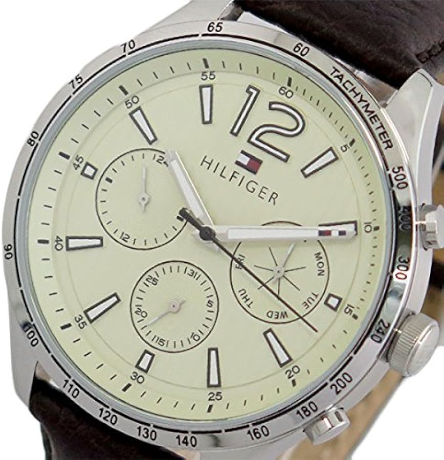  Shop Authentic Tommy Hilfiger Gavin Chronograph White Dial Brown Leather Strap Watch for Men - 1791467 - Luxxuri